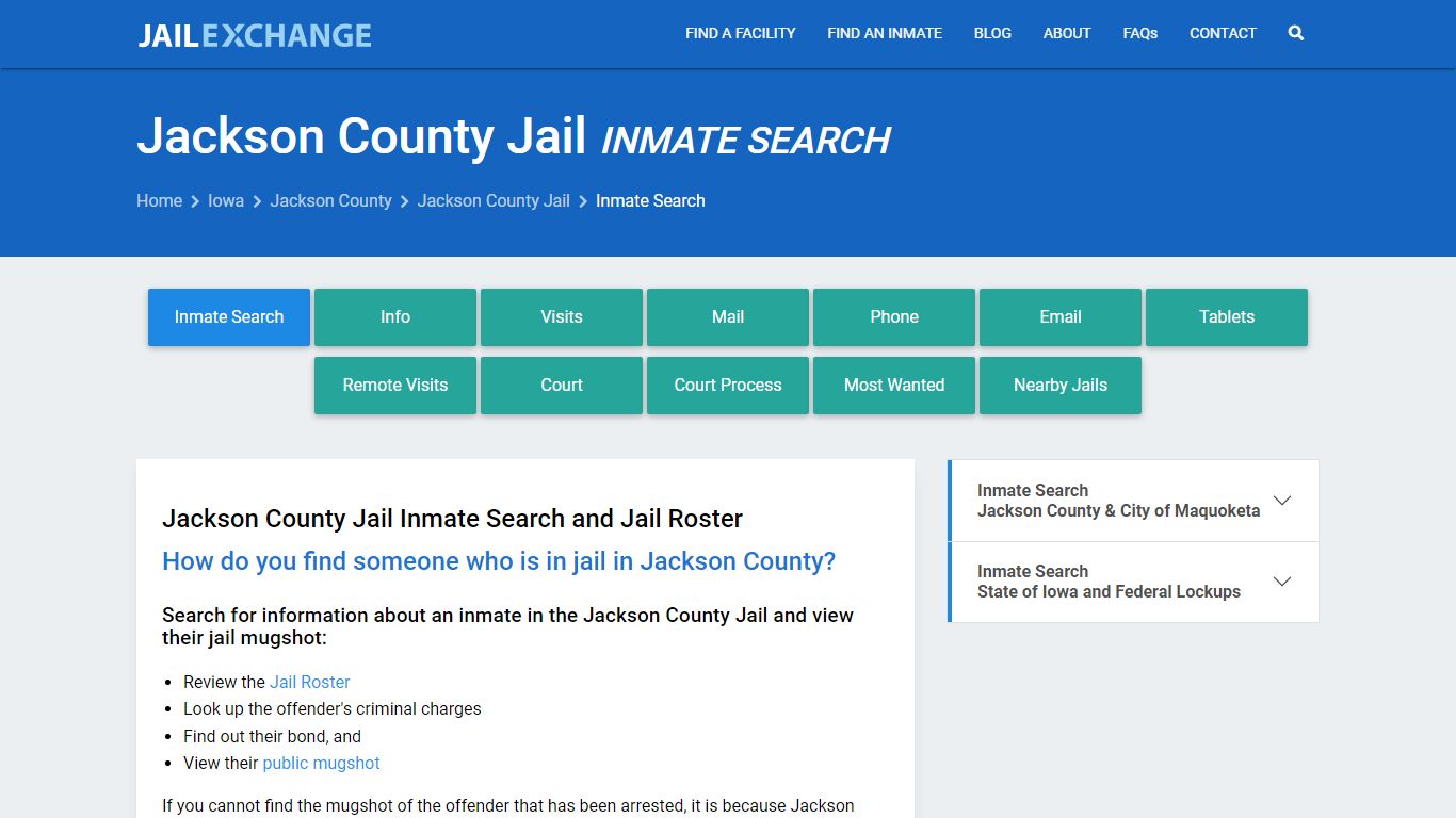 Jackson County Jail Inmate Search - Jail Exchange